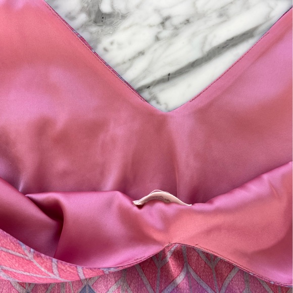 Multicolored satiny style midi slip dress - Picture 5 of 6